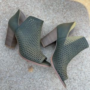 Green heeled booties